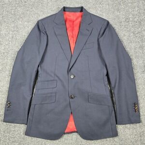 Suitsupply Blazer Mens 34 Navy Blue Plaid Vitale Barberis Wool Sport Coat Jacket